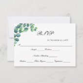 Eucalyptus Botanisch Schrift Modern Elegante Trouw RSVP Kaartje (Voorkant)