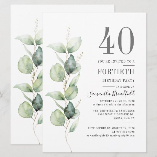 Eucalyptus botanische 40e verpartij kaart (Voorkant / Achterkant)