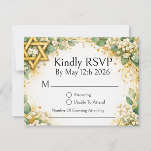 Eucalyptus botanische bloemenkindjesadem goud RSVP kaartje