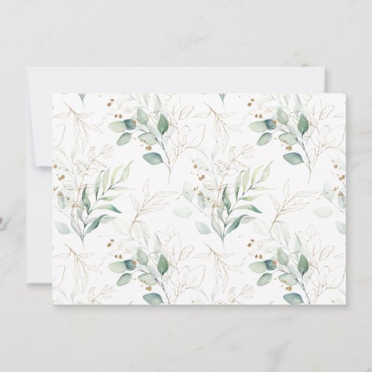 Eucalyptus botanische brief goud bedankkaart (Achterkant)