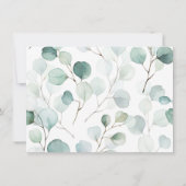 Eucalyptus botanische brief groen en wit bedankkaart (Achterkant)