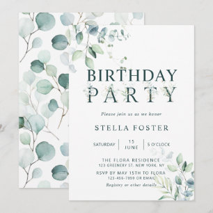 Eucalyptus Botanische Brief Verjaardagsfeest Kaart
