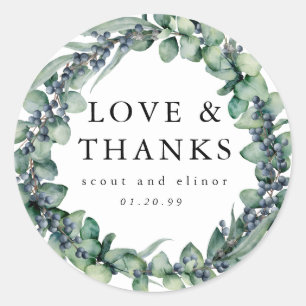 Eucalyptus Botanische bruiloft gunst Ronde Sticker
