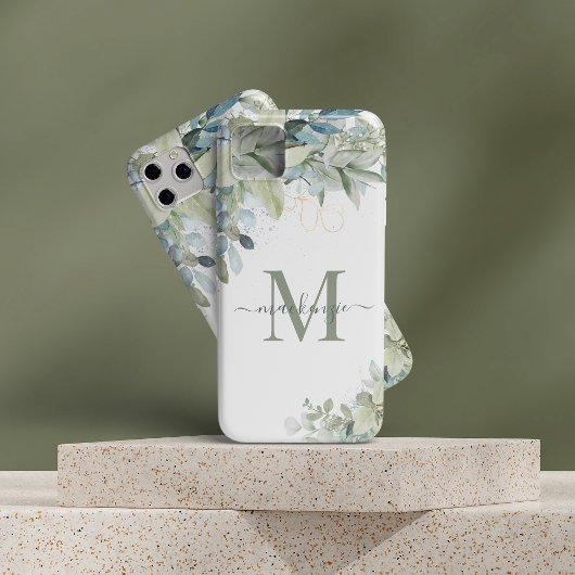  Eucalyptus Botanische Florenz Monogram iPhone Hoesje