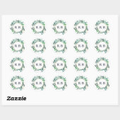 Eucalyptus Botanische Groene Bladeren Bruiloft Ronde Sticker (Vel)