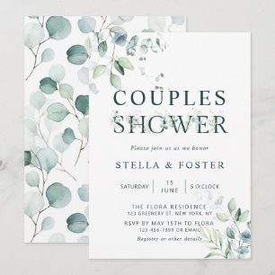 Eucalyptus Botanische Letter Couples Bruisfeest Kaart