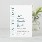 Eucalyptus botanische minimalistische bruiloft save the date (Staand voorkant)