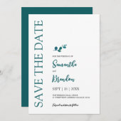 Eucalyptus botanische minimalistische bruiloft save the date (Voorkant / Achterkant)