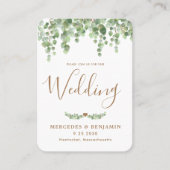 Eucalyptus Botanische QR Code Weddenschap Visitekaartje (Voorkant)