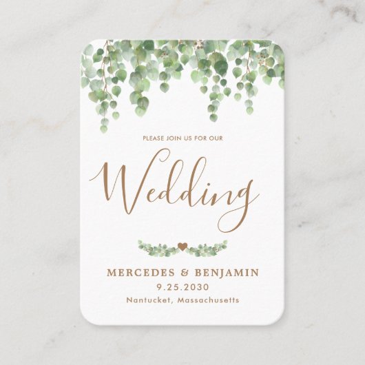 Eucalyptus Botanische QR Code Weddenschap Visitekaartje (Voorkant)