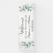 Eucalyptus botanische rustieke bruiloft spandoek (Verticaal)