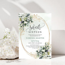 Eucalyptus Botanische Sweet 16 Groen Goud Uitnodig