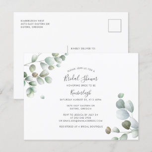 Eucalyptus Botanische Vrijgezellenfeest voor het v Uitnodiging Briefkaart