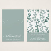 Eucalyptus Boucles d'oreilles Collier Display Card (Devant & derrière)