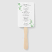Eucalyptus Bough Wedding Programme Hand Fan Handwaaier (Achterkant)