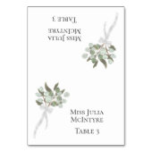 Eucalyptus Bouquet Wedding DIY Fold Place Card Kaart (Voorkant)