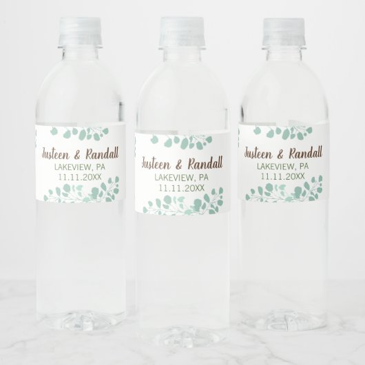 Eucalyptus Branch Water Fles Etiket (Flessen)