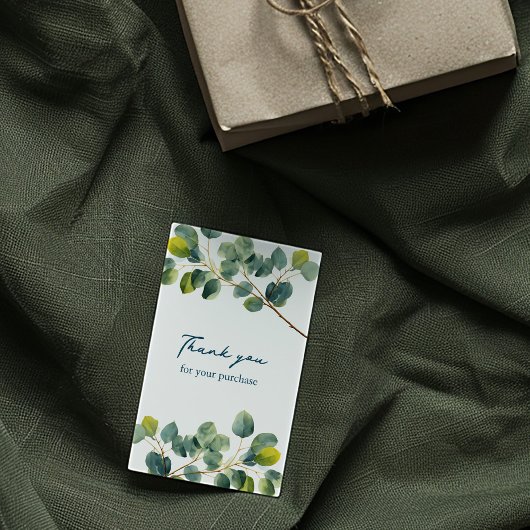 Eucalyptus branche verte merci carte boîtier