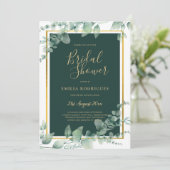 Eucalyptus BRIDAL SHOWER Groene planten Goud QR Co Kaart (Staand voorkant)