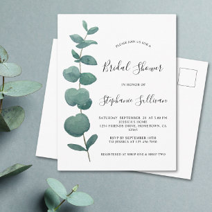 Eucalyptus Bridal Shower Invitation Briefkaarten. Uitnodiging Briefkaart