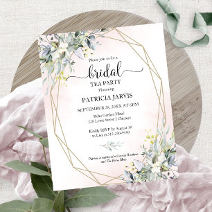 Eucalyptus Bridal Tea Party Budget Uitnodiging