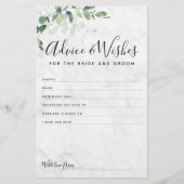 Eucalyptus Bride en Groom Advice wenst Kaart (Voorkant)
