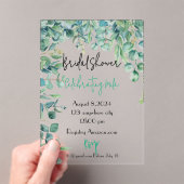 Eucalyptus bruidsdouche uitnodigingskaart acryl uitnodigingen (Insitu (Draagbaar))