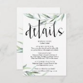 Eucalyptus bruiloft details Kaart rustiek (Voorkant / Achterkant)