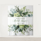 Eucalyptus bruiloft feest chic fotohokje achtergro wandkleed (Voorkant)