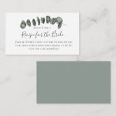 Eucalyptus Bruiloft Feest Recept Verzoek Informatiekaartje (Voorkant / Achterkant)