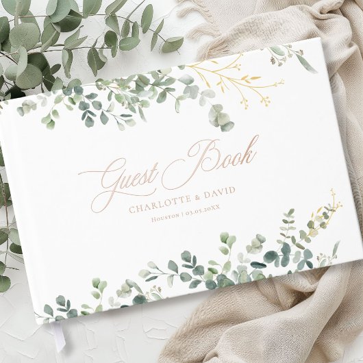 Eucalyptus bruiloft handschrift bruiloft gastenboek