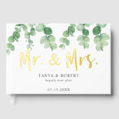 Eucalyptus bruiloft meneer en mevrouw Elegant Gastenboek (Voorkant)