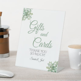 Eucalyptus Bruiloft Reclamebord Met Voetstuk