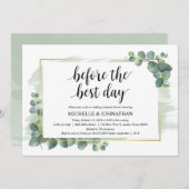 Eucalyptus bruiloft repetitie diner uitnodiging (Voorkant / Achterkant)