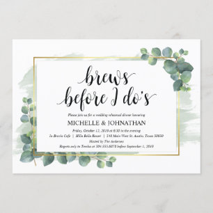 Eucalyptus bruiloft repetitie diner uitnodiging
