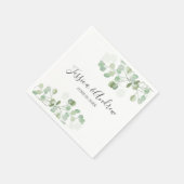 Eucalyptus bruiloft servet Botanisch gepersonalise (Hoek)