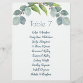 Eucalyptus Bruiloft Stoelindeling Tafel Nummer Nam Programma (Voorkant)