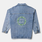 Eucalyptus Bruiloft Team Bruid Custom Denim Jacket (Achterkant)