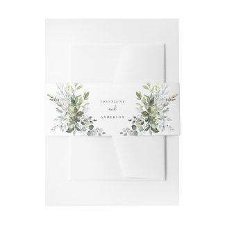 Eucalyptus bruiloft uitnodiging buik band uitnodigingen wikkel