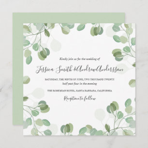 Eucalyptus bruiloft uitnodiging rustieke groen Boh