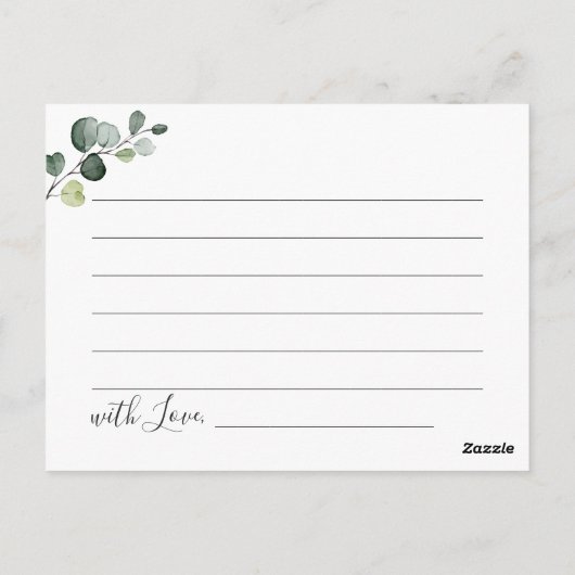 Eucalyptus Bruiloft Uitnodigingskaart Idee Briefkaart (Achterkant)