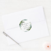 Eucalyptus Bruiloft - Waterverf Groene Bladeren Ronde Sticker (Envelop)