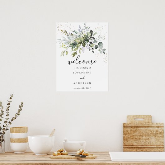 Eucalyptus bruiloft welkom Poster (Keuken)