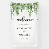 Eucalyptus bruiloft welkom spandoek (Verticaal)