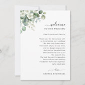 Eucalyptus bruiloft welkomstbrief reisschema Kaart (Voorkant)