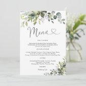 Eucalyptus Bruiloftsmenu Menu (Staand voorkant)