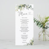 Eucalyptus Bruiloftsmenu Menu (Staand voorkant)