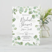 Eucalyptus Brunch Bubbly Bridal Shower uitnodiging (Staand voorkant)