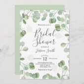 Eucalyptus Brunch Bubbly invitation de douche nupt (Devant / Derrière)