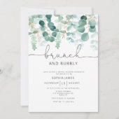 Eucalyptus brunch en bubbly uitnodiging (Voorkant)